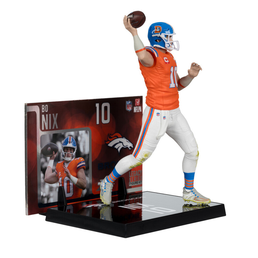 figura de 18 cm de bo nix con camiseta clásica denver broncos de la nfl mcfarlanes sportspicks