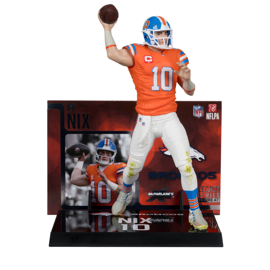figura de 18 cm de bo nix con camiseta clásica denver broncos de la nfl mcfarlanes sportspicks