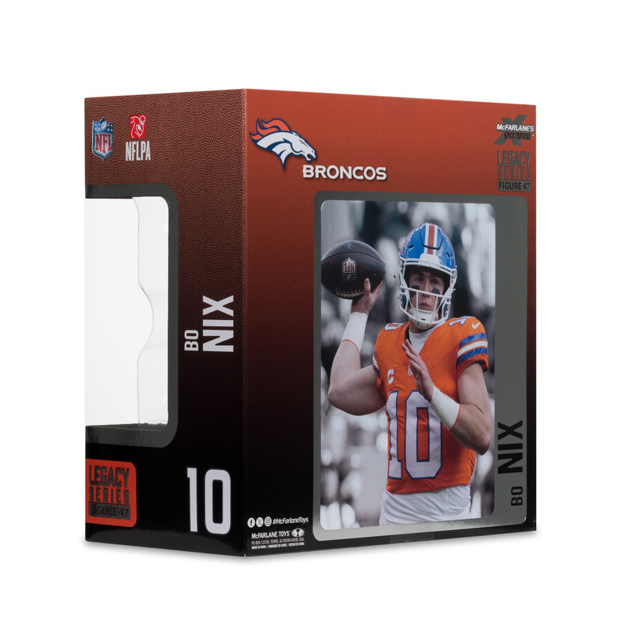 figura de 18 cm de bo nix con camiseta clásica denver broncos de la nfl mcfarlanes sportspicks