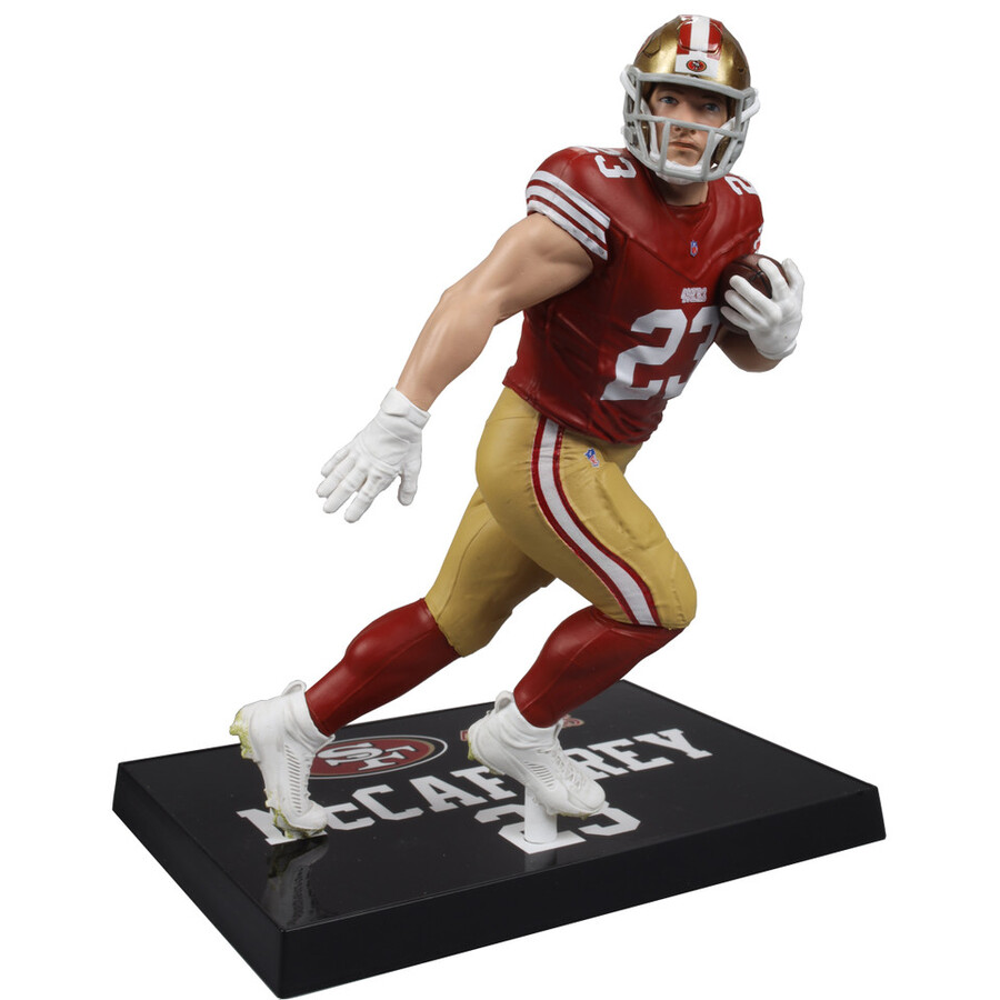 christian mccaffrey san francisco 49ers paquete nfl 2 figuras chase de 7 regular y platino mcfarlanes sportspicks