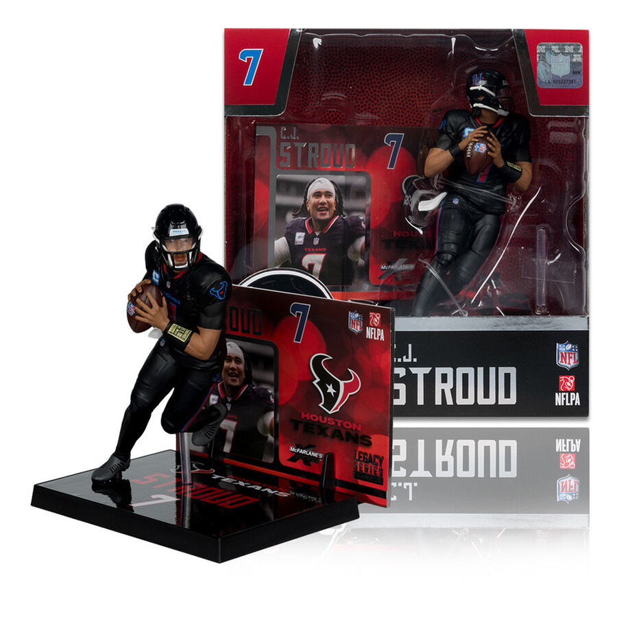 figura de 18 cm de la nfl de cj stroud con camiseta alternativa houston texans - mcfarlanes sportspicks