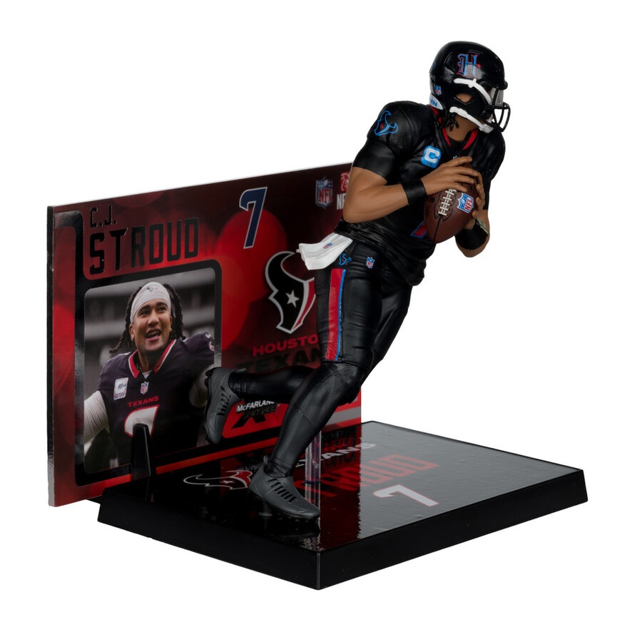 figura de 18 cm de la nfl de cj stroud con camiseta alternativa houston texans - mcfarlanes sportspicks