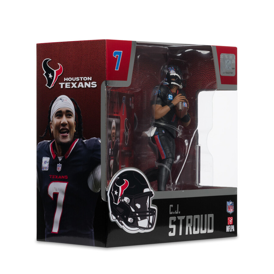 figura de 18 cm de la nfl de cj stroud con camiseta alternativa houston texans - mcfarlanes sportspicks