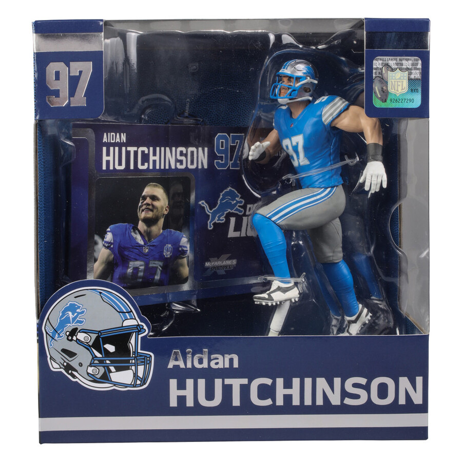 figura de 18 cm de aidan hutchinson detroit lions de la nfl. selecciones deportivas de mcfarlane.