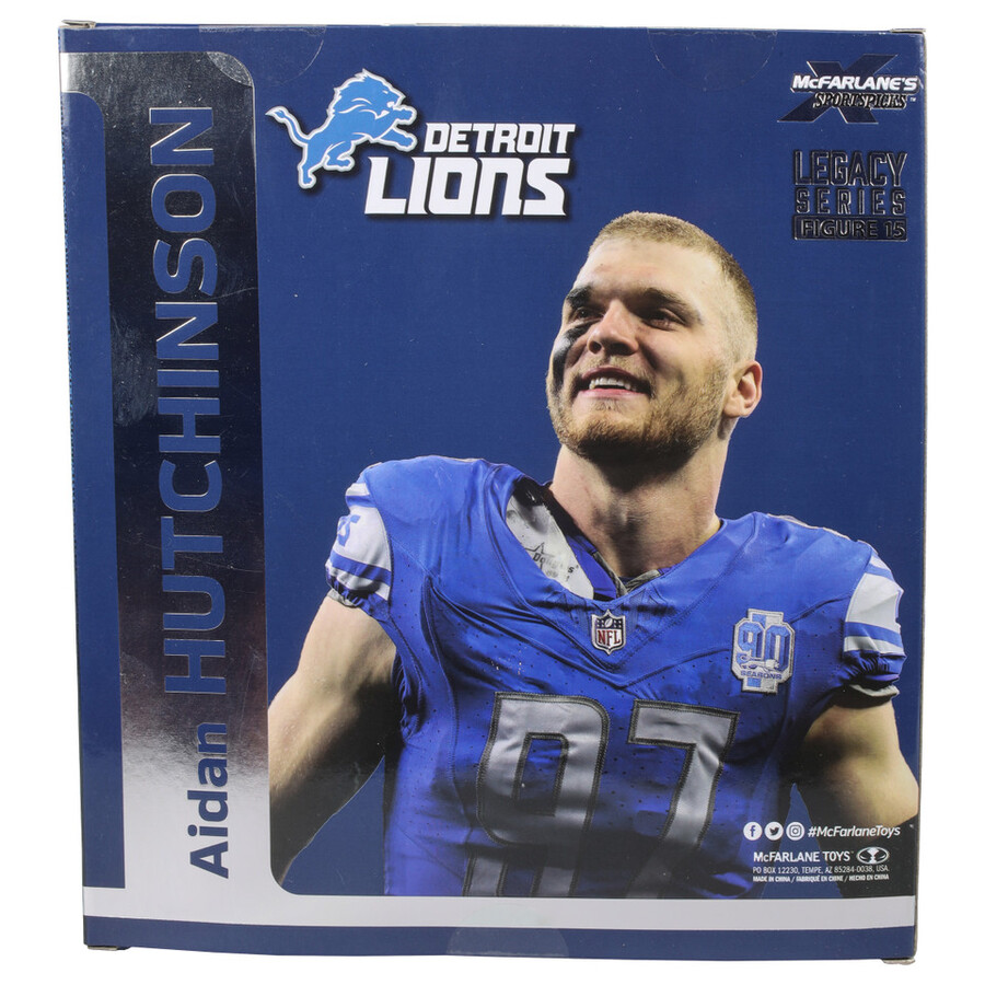 figura de 18 cm de aidan hutchinson detroit lions de la nfl. selecciones deportivas de mcfarlane.