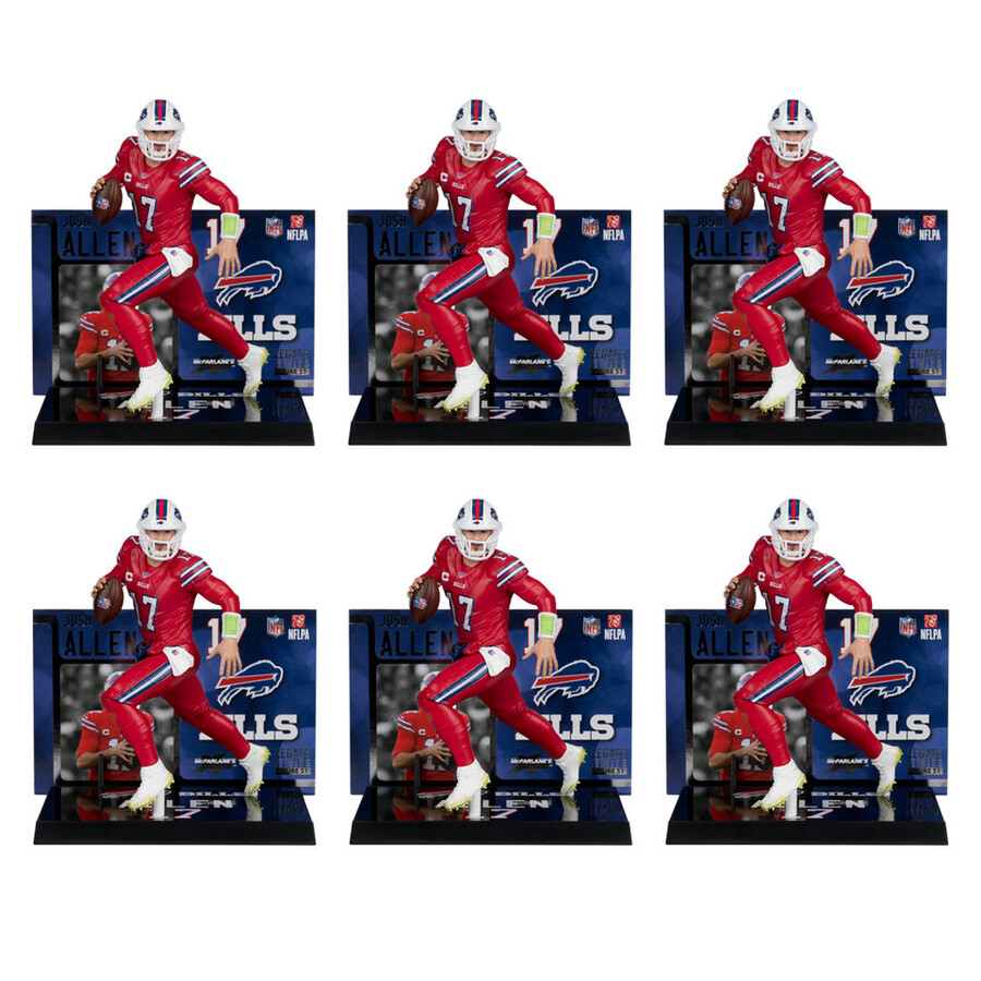 josh allen con camiseta roja rush buffalo bills caja sellada de fábrica de la nfl 6