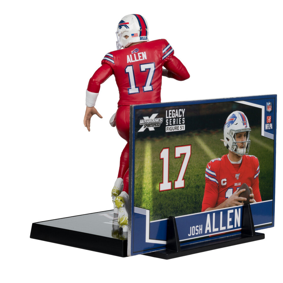 figura de 18 cm de josh allen con camiseta roja rush buffalo bills de la nfl. mcfarlanes sportspicks.