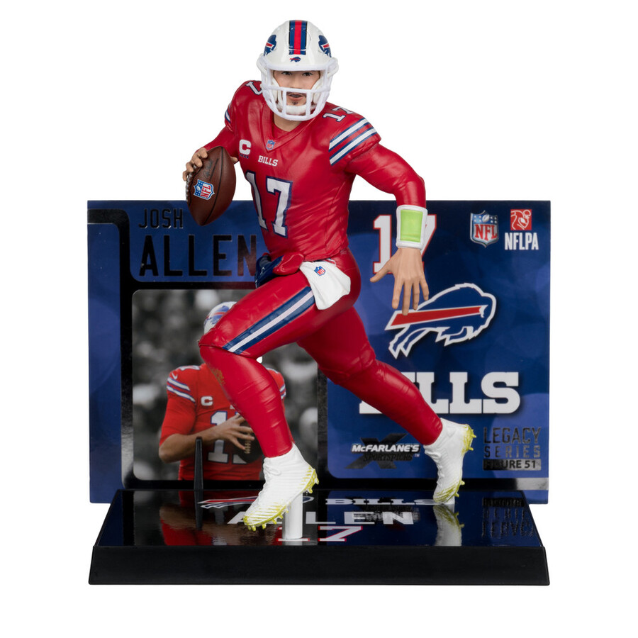 figura de 18 cm de josh allen con camiseta roja rush buffalo bills de la nfl. mcfarlanes sportspicks.