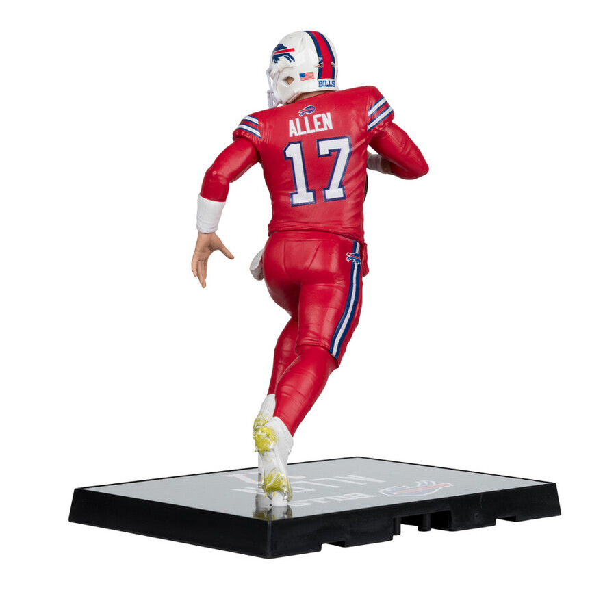 figura de 18 cm de josh allen con camiseta roja rush buffalo bills de la nfl. mcfarlanes sportspicks.