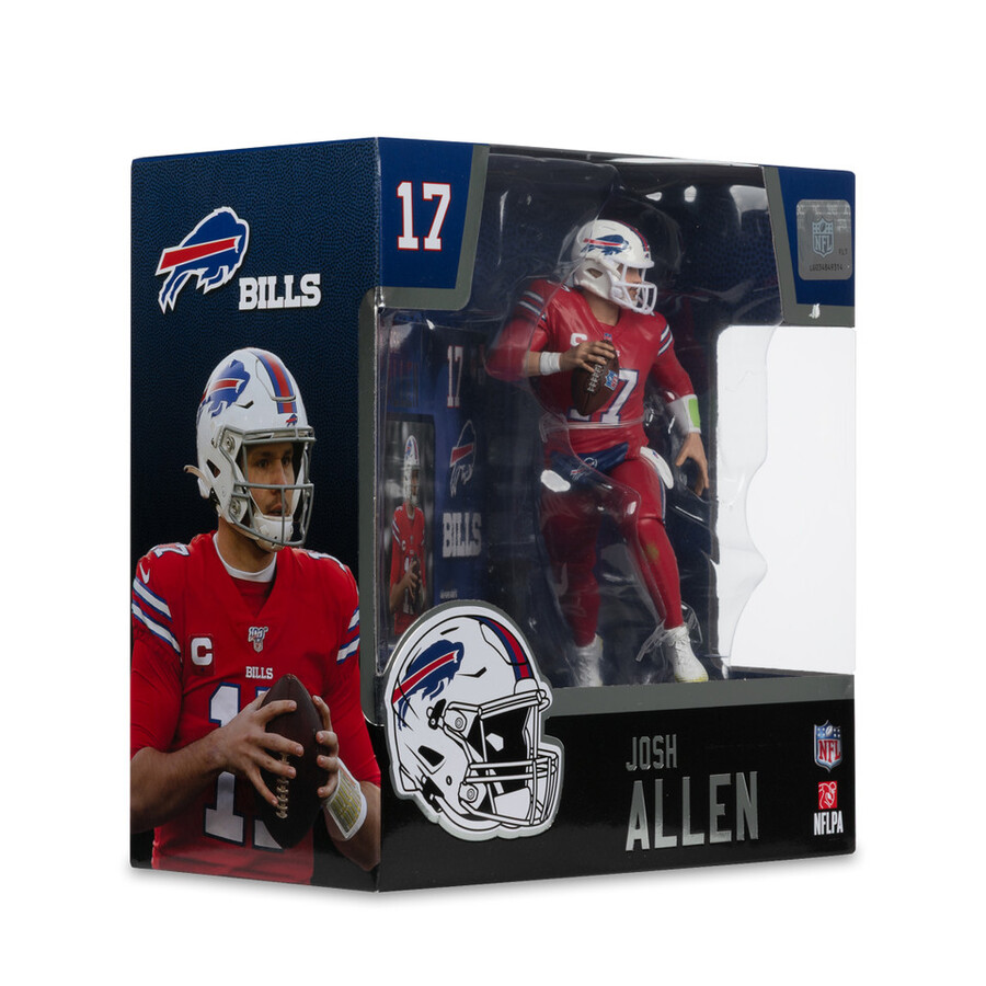 figura de 18 cm de josh allen con camiseta roja rush buffalo bills de la nfl. mcfarlanes sportspicks.