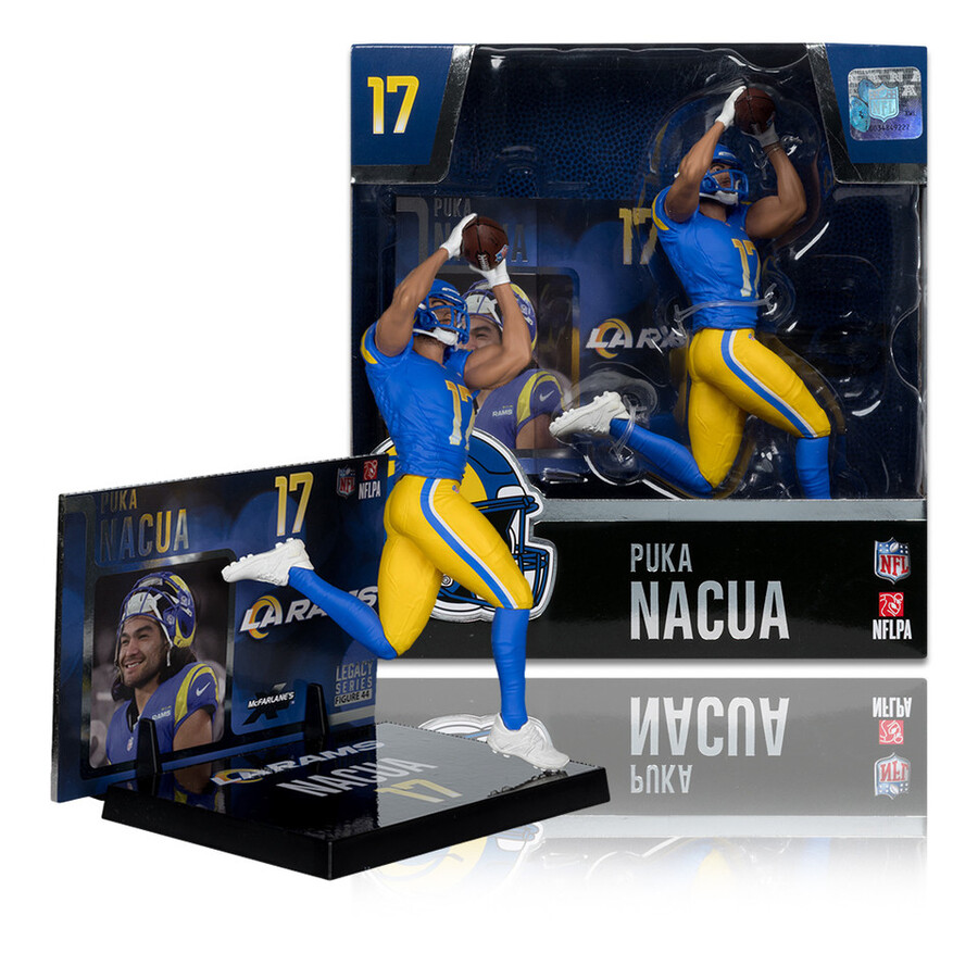 figura de 18 cm de puka nacua los angeles rams nfl - mcfarlanes sportspicks