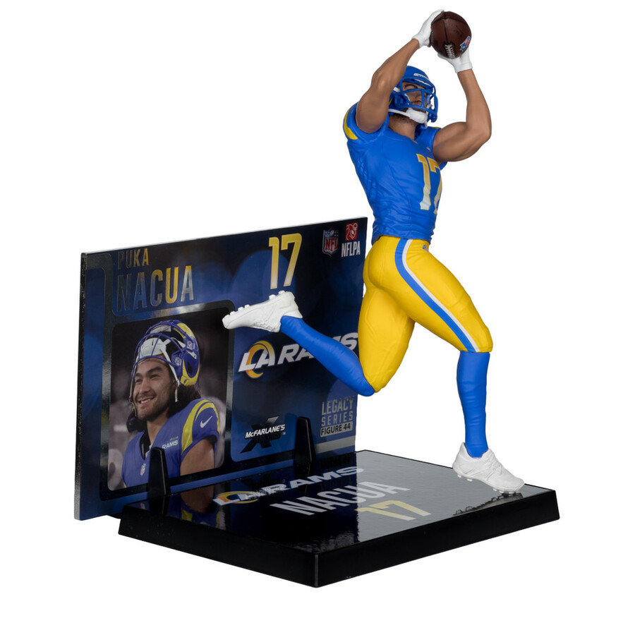 figura de 18 cm de puka nacua los angeles rams nfl - mcfarlanes sportspicks