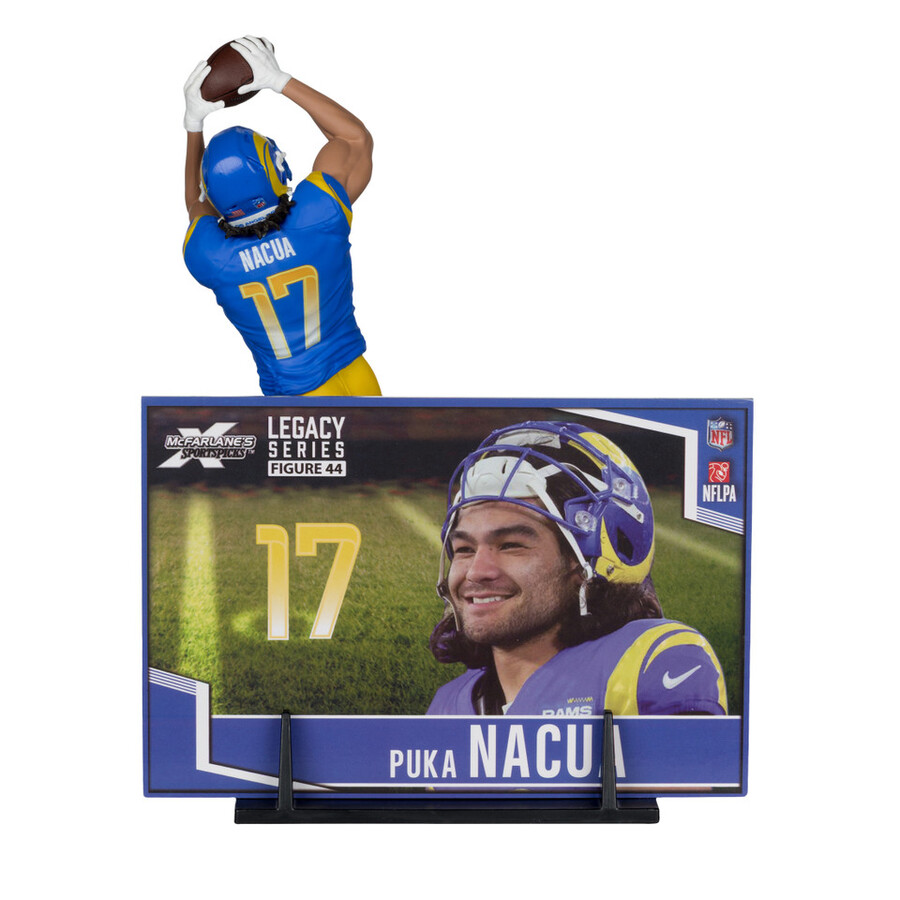 figura de 18 cm de puka nacua los angeles rams nfl - mcfarlanes sportspicks
