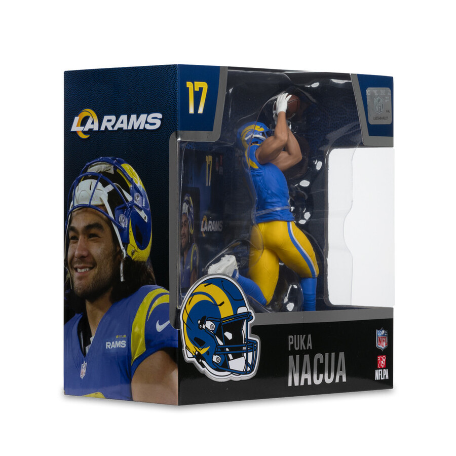 figura de 18 cm de puka nacua los angeles rams nfl - mcfarlanes sportspicks