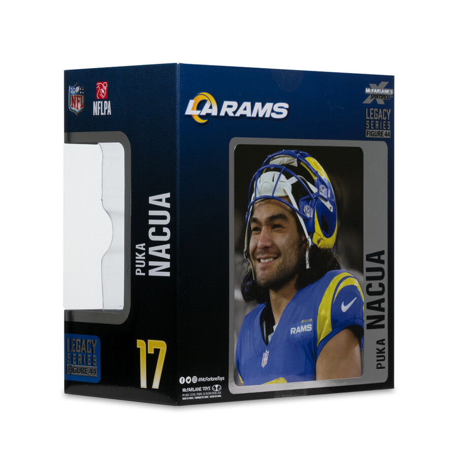 figura de 18 cm de puka nacua los angeles rams nfl - mcfarlanes sportspicks