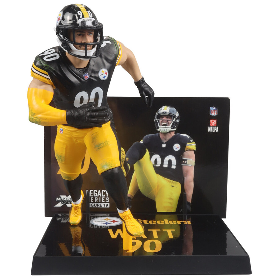 figura de 18 cm de tj watt pittsburgh steelers de la nfl - selecciones deportivas de mcfarlane