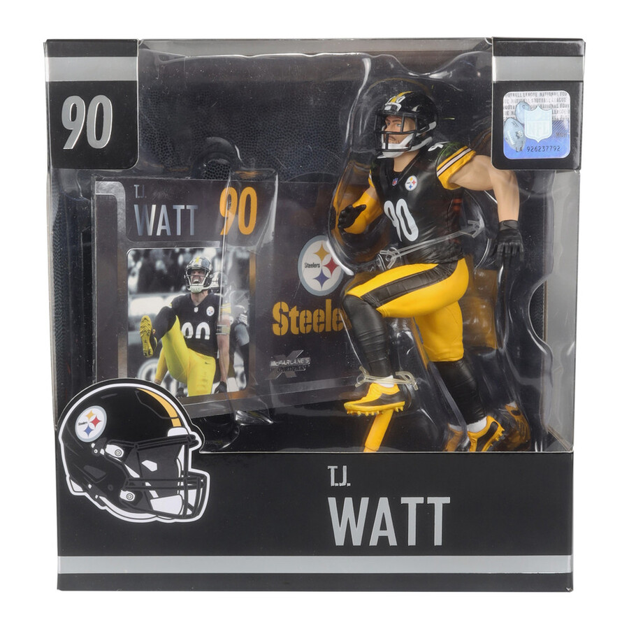 figura de 18 cm de tj watt pittsburgh steelers de la nfl - selecciones deportivas de mcfarlane