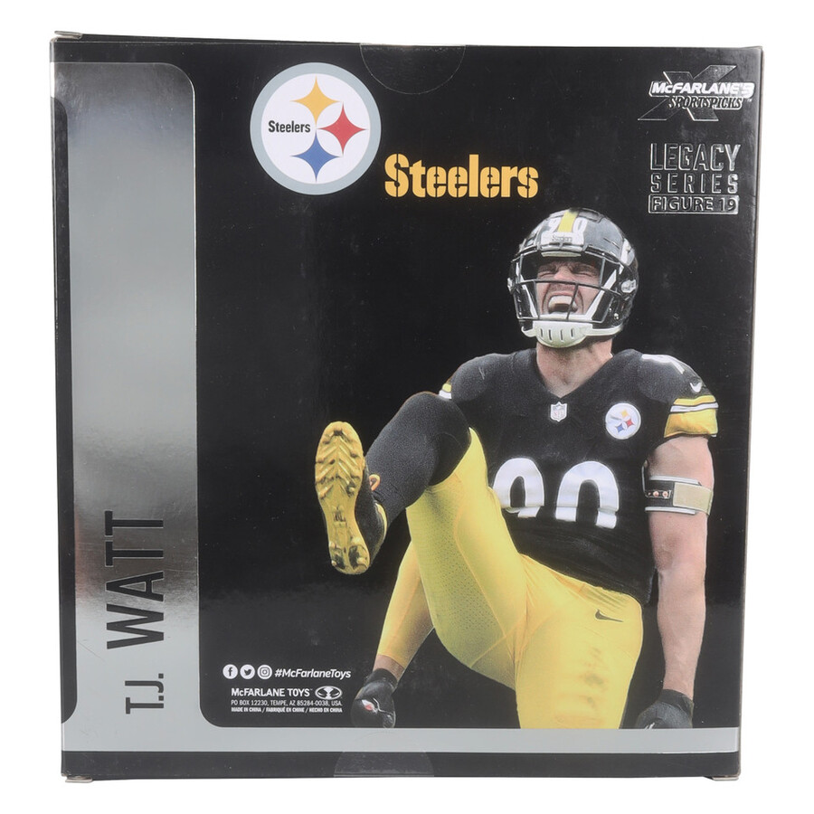 figura de 18 cm de tj watt pittsburgh steelers de la nfl - selecciones deportivas de mcfarlane