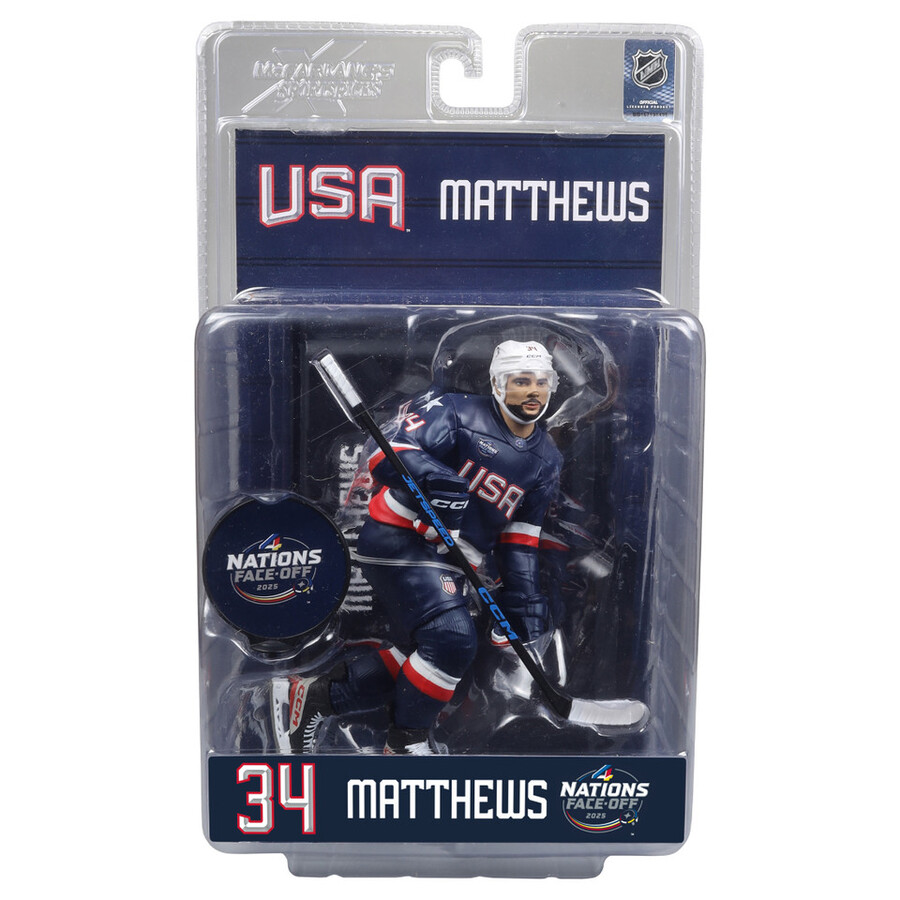 estuche sellado de fábrica de auston matthews equipo de ee. uu. de las cuatro naciones de la nhl