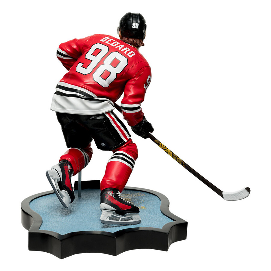 estatua de resina de connor bedard chicago blackhawks de la nhl a escala 16