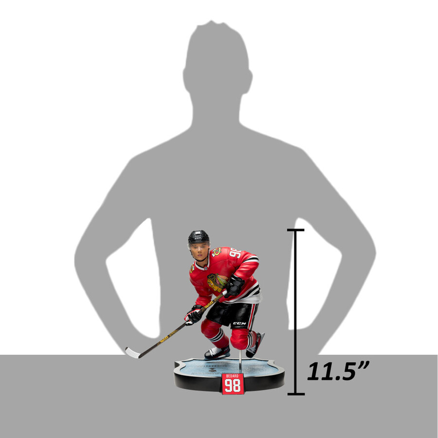 estatua de resina de connor bedard chicago blackhawks de la nhl a escala 16
