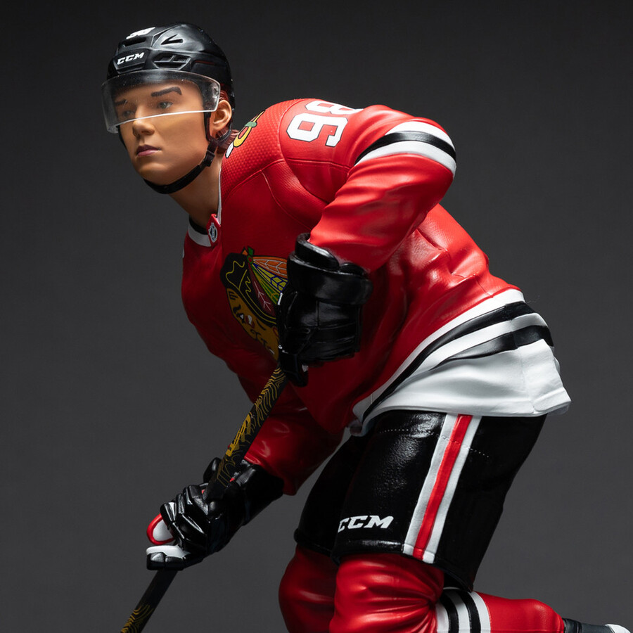 estatua de resina de connor bedard chicago blackhawks de la nhl a escala 16