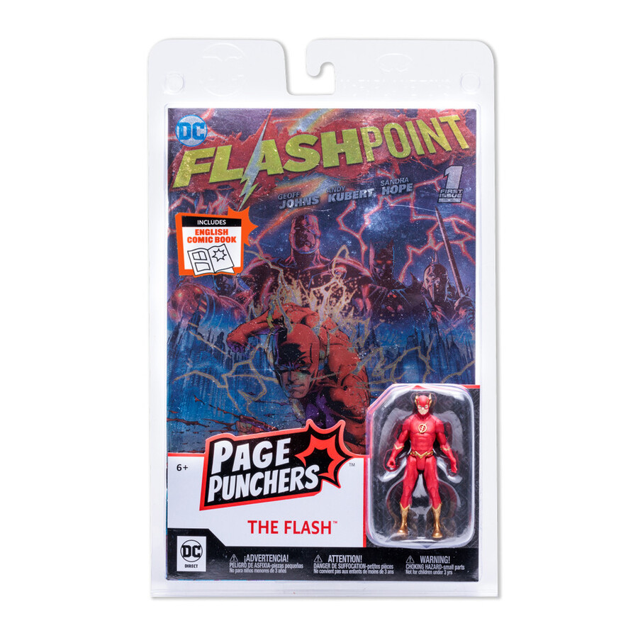 figura de flash con variante de cómic metálica dc page punchers de 3