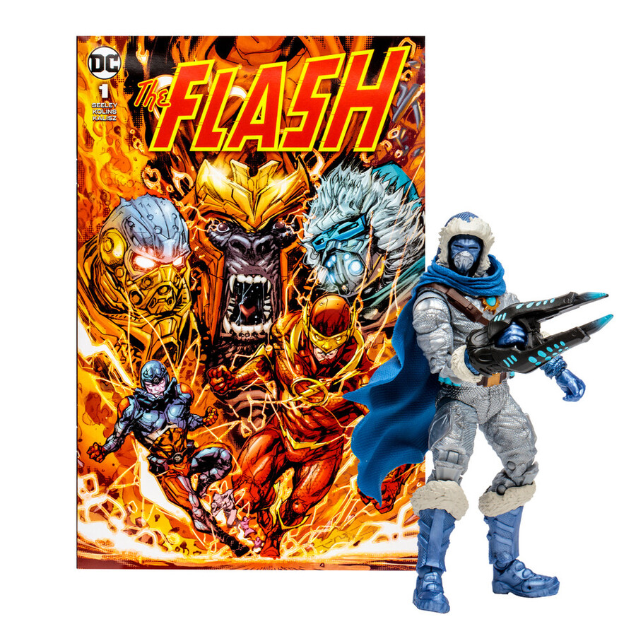 figura gold label de 7 del capitán frío con flash comic dc page punchers exclusiva de mcfarlane toys store.
