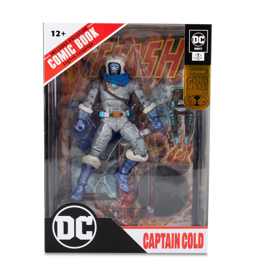 figura gold label de 7 del capitán frío con flash comic dc page punchers exclusiva de mcfarlane toys store.