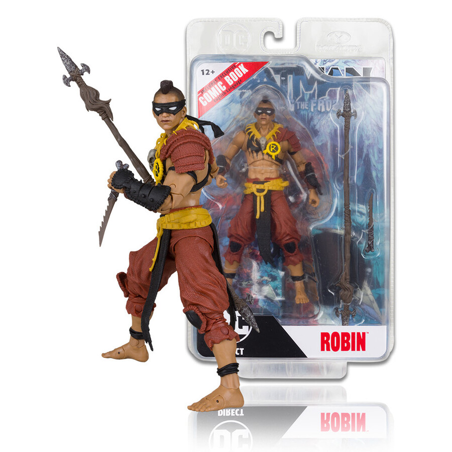 figura de 7 de robin con batman luchando contra frozen comic dc page punchers