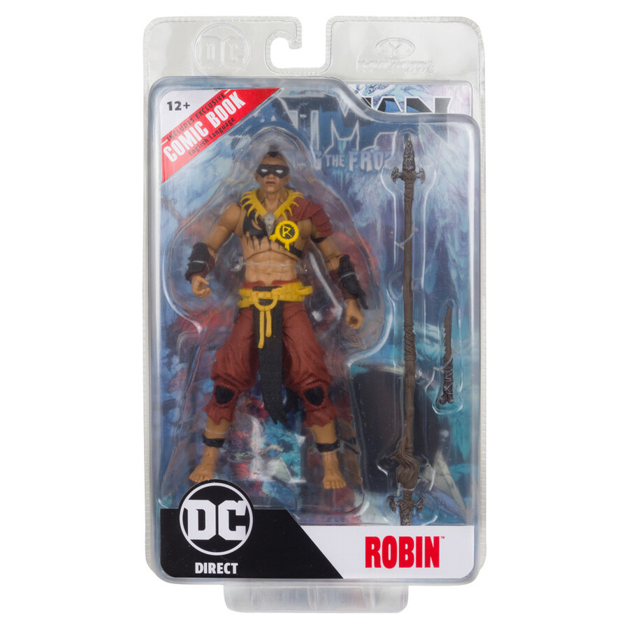 figura de 7 de robin con batman luchando contra frozen comic dc page punchers