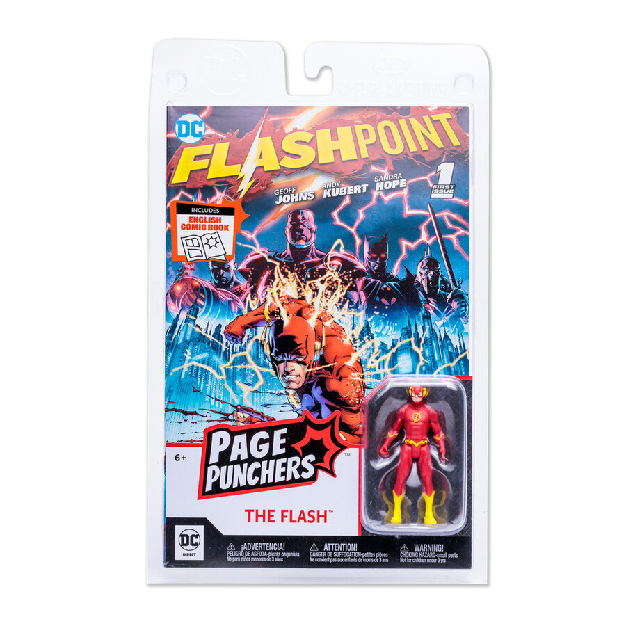 figura de 3 de flash con cómic dc page punchers