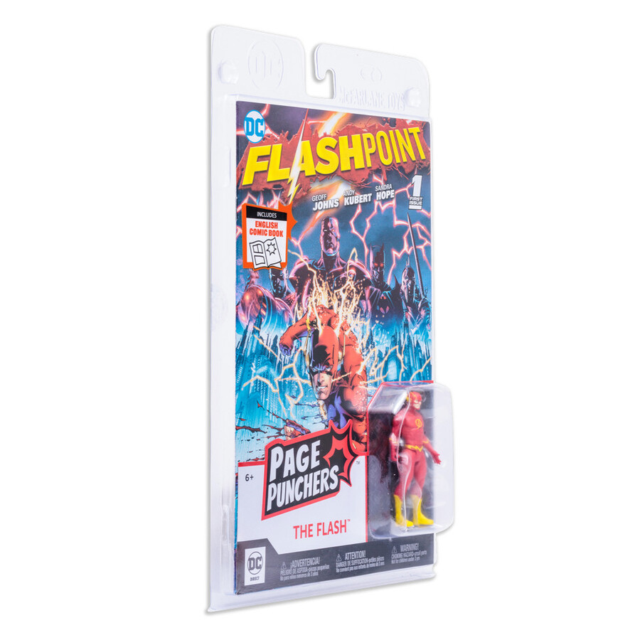 figura de 3 de flash con cómic dc page punchers