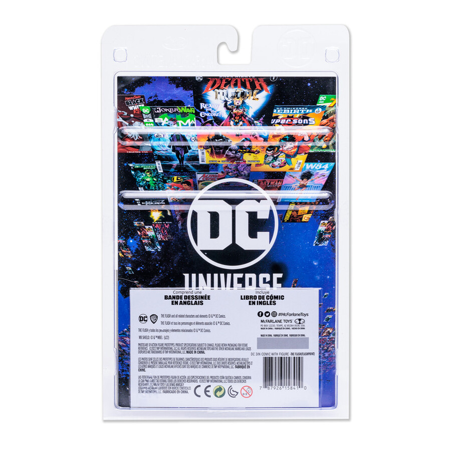 figura de 3 de flash con cómic dc page punchers