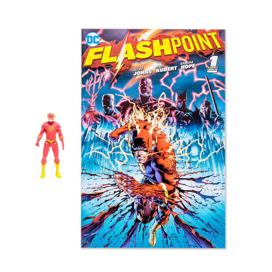figura de 3 de flash con cómic dc page punchers