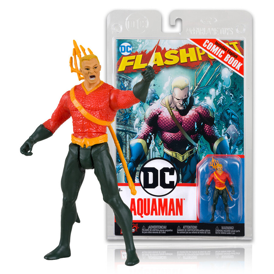 figura de aquaman con flashpoint comic page punchers de 3