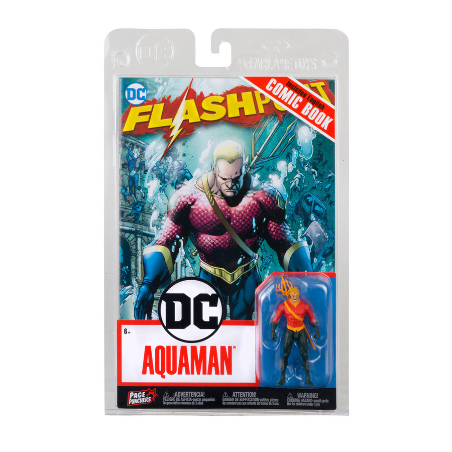 figura de aquaman con flashpoint comic page punchers de 3