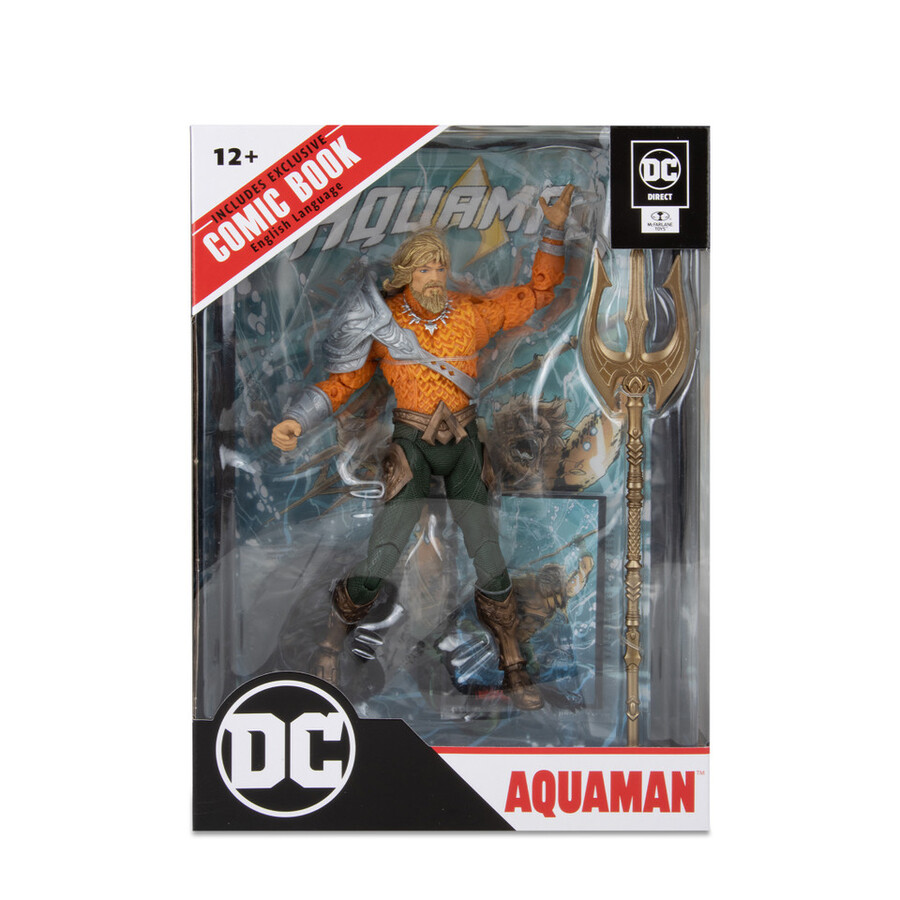 figura de aquaman con cómic dc page punchers de 7