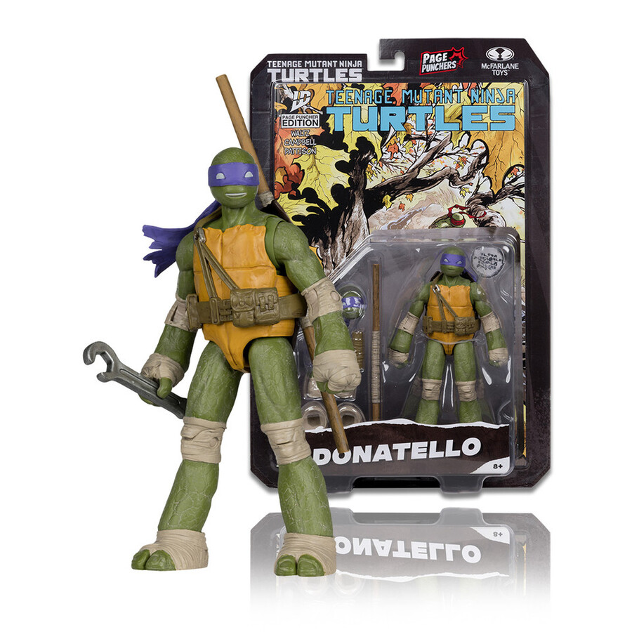 figura de donatello page punchers teenage mutant ninja turtles de 5 con cómic