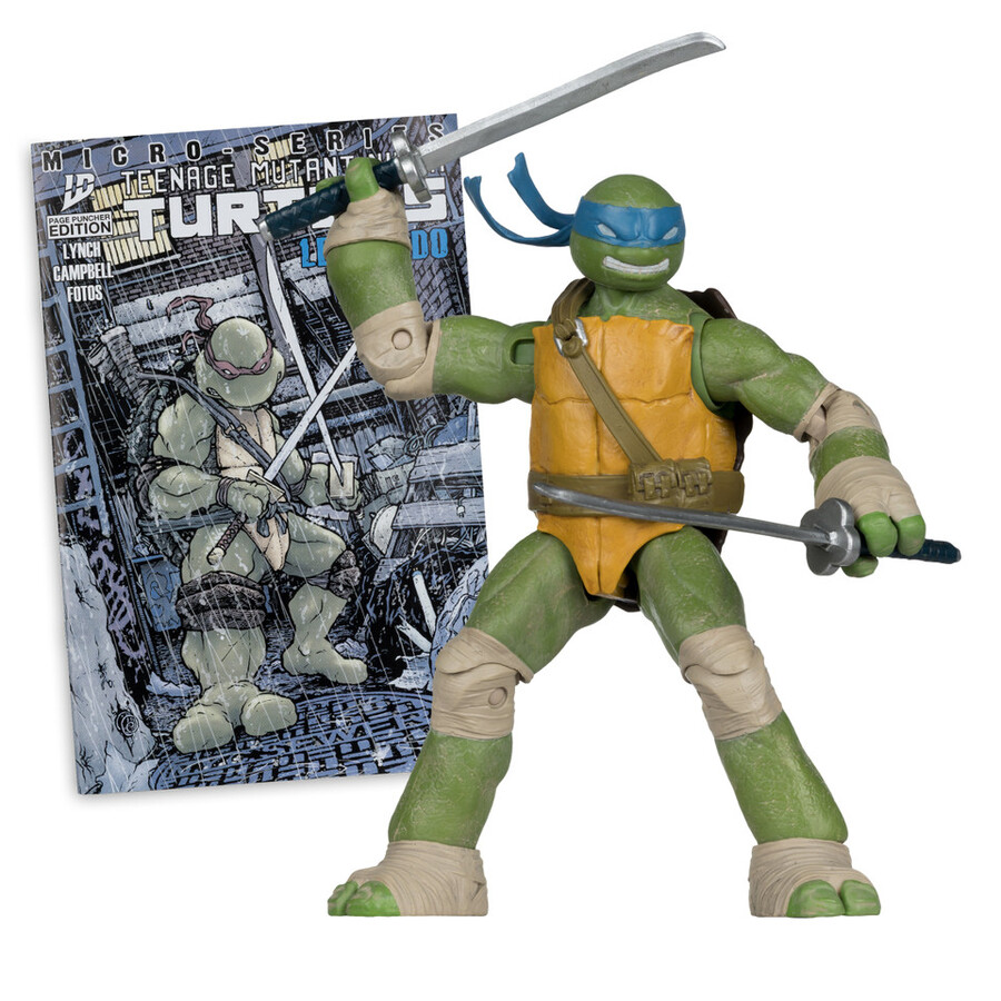 figura de leonardo page punchers teenage mutant ninja turtles de 5 con cómic