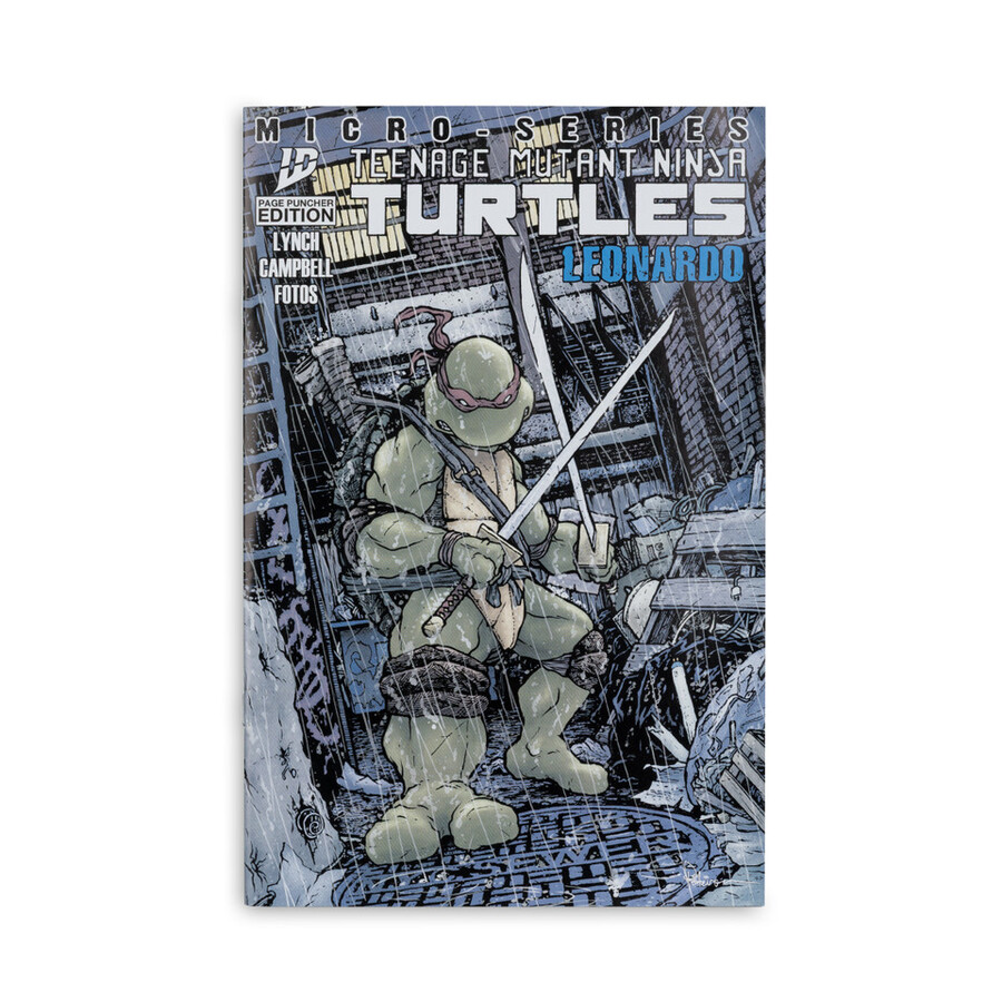 figura de leonardo page punchers teenage mutant ninja turtles de 5 con cómic