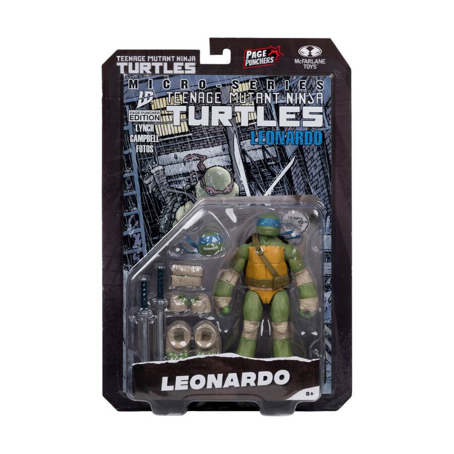 figura de leonardo page punchers teenage mutant ninja turtles de 5 con cómic