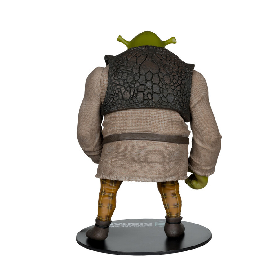 figura posada de shrek movie maniacs shrek de 12 con coleccionable digital. etiqueta dorada exclusiva de mcfarlane toys store.
