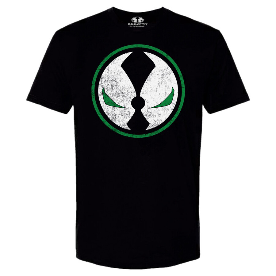 camiseta negra con orbe de spawn que brilla en la oscuridad exclusiva de mts