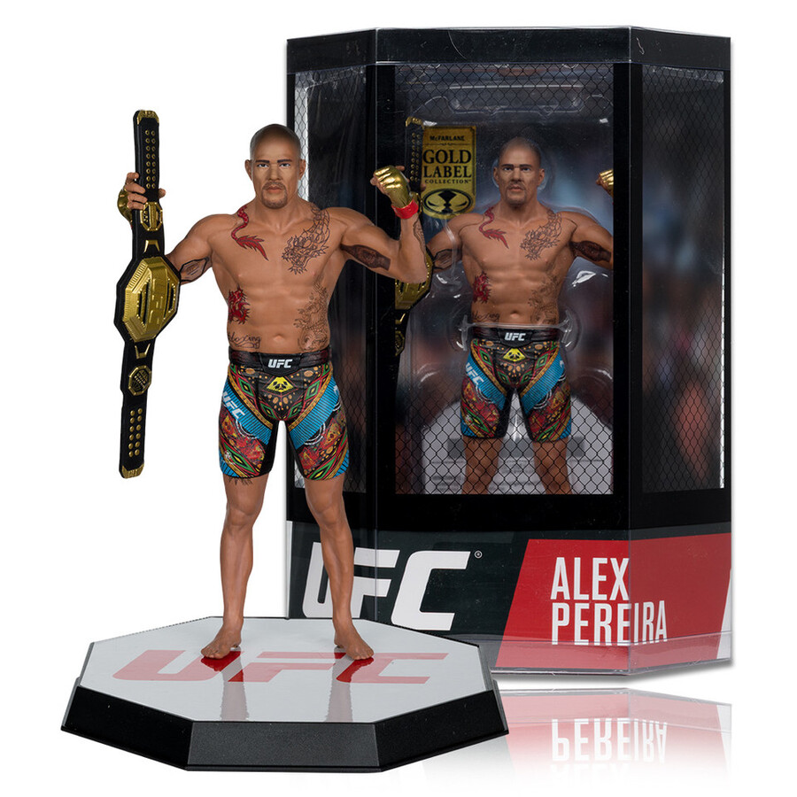 paquete gold label de alex pereira max holloway ufc 2 figuras de 7 mcfarlanes sportspicks con coleccionable digital exclusivo