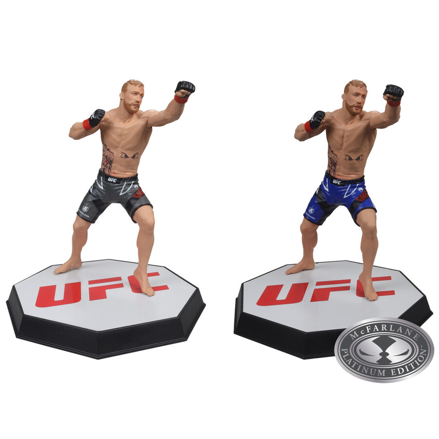 paquete de dos figuras chase de 7 de justin gaethje ufc regular y platino. mcfarlanes sportspicks