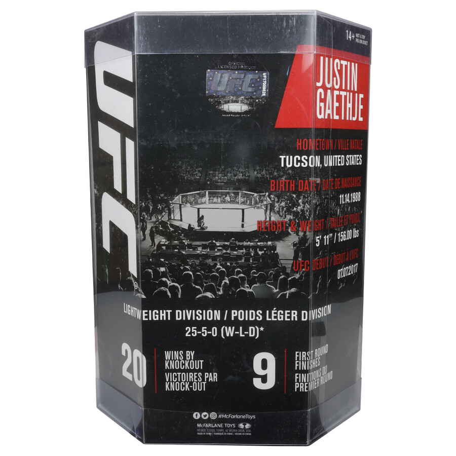 paquete de dos figuras chase de 7 de justin gaethje ufc regular y platino. mcfarlanes sportspicks