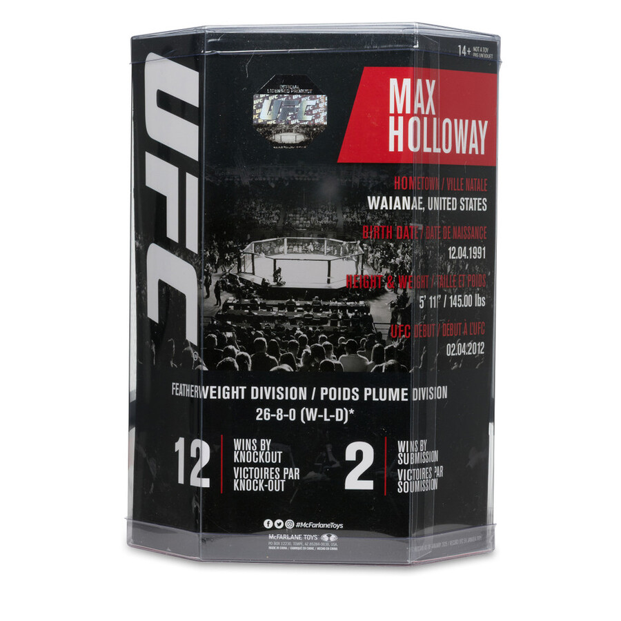 max holloway ufc caja gold label de 7 sellada de fábrica 6 con coleccionables digitales exclusivos