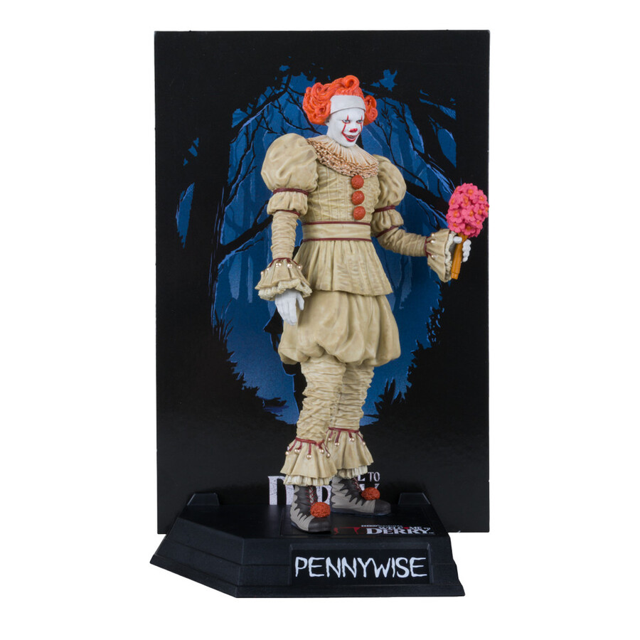 pennywise flashback bienvenido a derry figura posada de 6 etiqueta dorada