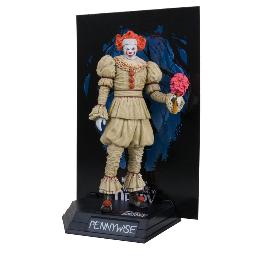 pennywise flashback bienvenido a derry figura posada de 6 etiqueta dorada